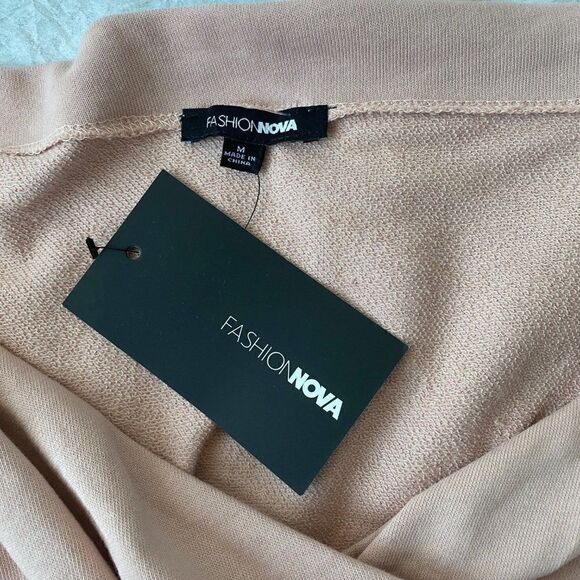 Fashion Nova Crop Top Adriana Puff Sleeve Mauve SZ M NWT - Picture 5 of 8